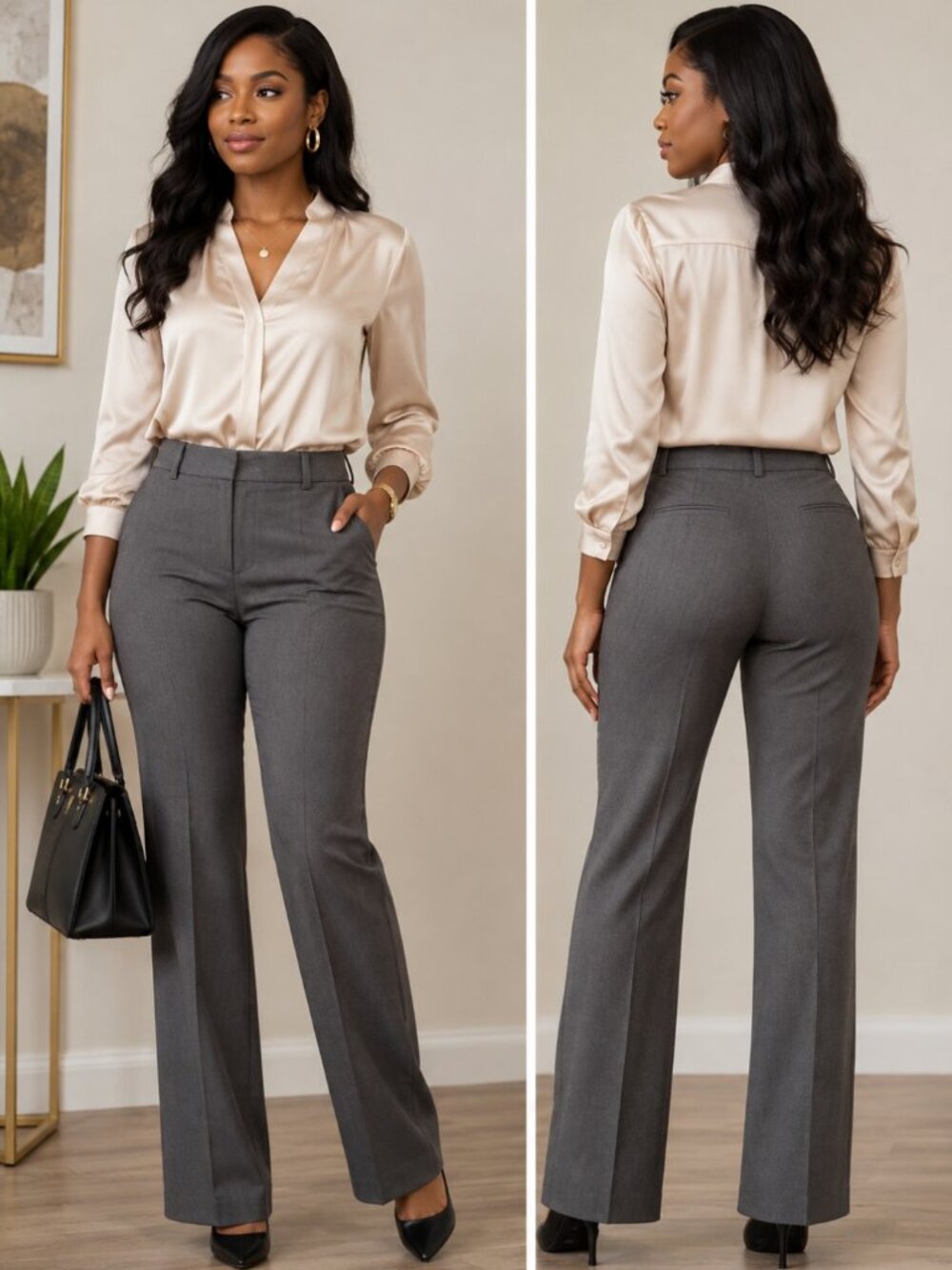 J.Crew Women's Gray Classic Dress Pants Size 14 Tall City Fit Work Trouser Wool